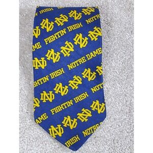 Vintage 1995 Notre Dame Fightin' Irish Men's Neck Tie Navy Gold 58" Ralph Marlin